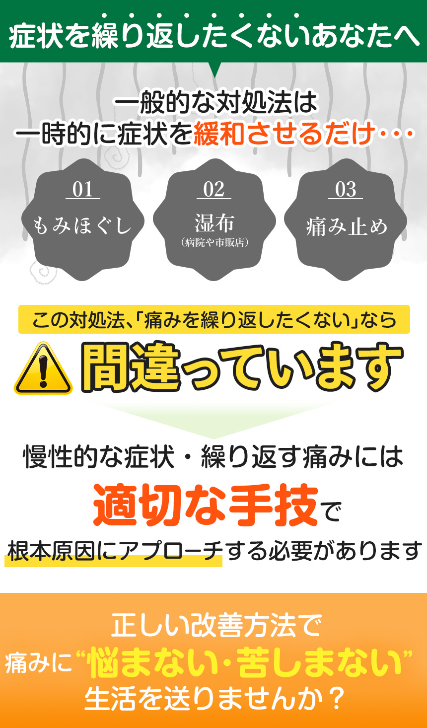 症状を繰り返したくないあなたへ